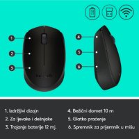 Miš LOGITECH M171, optički, bežični, crni