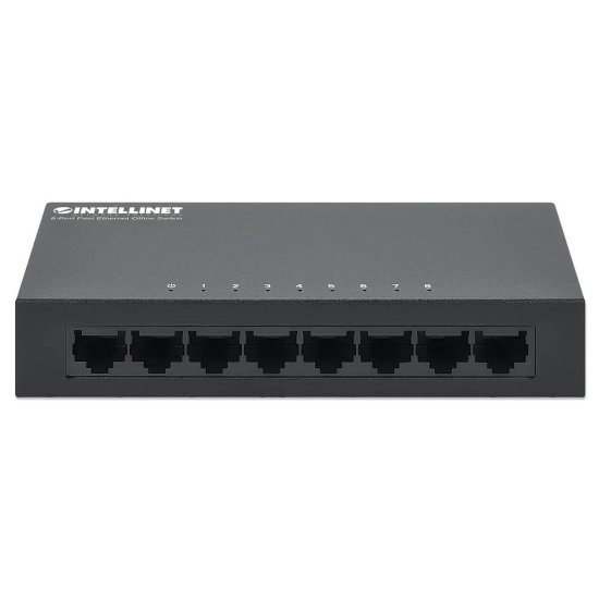 Switch INTELLINET 523318, 10/100 Mbps, 8-port, metalno kućište, kabel Cat5e 1m