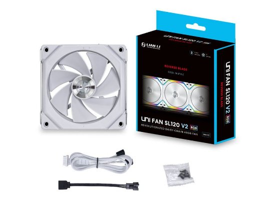 Ventilator LIAN LI Uni Fan SL120 V2 Reverse Blade, 120mm, PWM, ARGB, bijeli