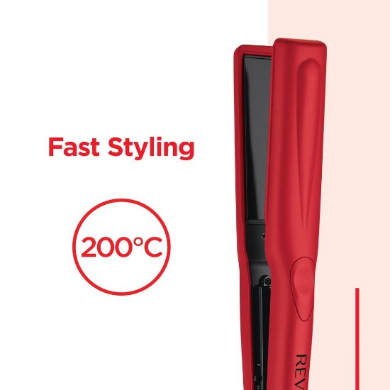 Pegla za kosu REVLON Smooth Results, do 200 °C, crvena + ČETKA ZA KOSU GRATIS