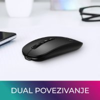 Miš OCTIO Smart M250WBT, optički, bežični, BT,1600dpi, crni