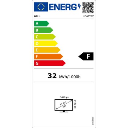 Premium monitor 34" DELL U3425WE, UWQHD, IPS, 120Hz, 5ms, 300cd/m2, zakrivljeni, zvučnici, srebrni