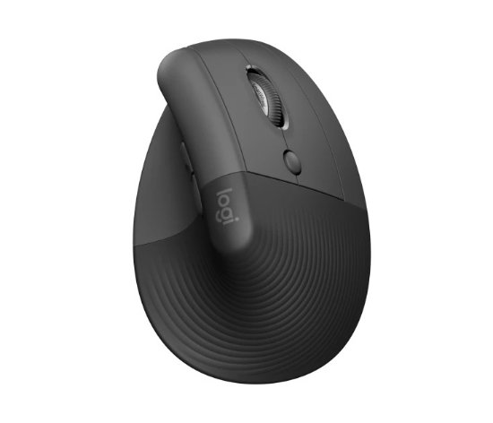 Miš LOGITECH Lift, optički, ergonomski, bežični, USB, sivi