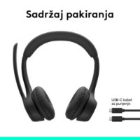Slušalice LOGITECH Zone 300, bežične, BT, crne