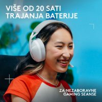 Slušalice LOGITECH Gaming G321, bežične, BT, USB, bijele