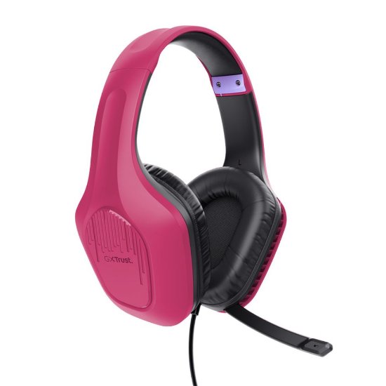 Miš + podloga za miš + slušalice TRUST GXT 790, USB, optički, rozi