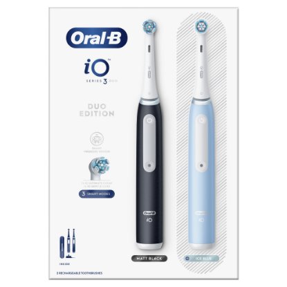 Električna četkica za zube ORAL-B iO3, duopack crno-plava