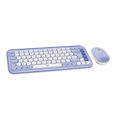 Tipkovnica + miš LOGITECH POP Icon Combo, bežična, US Layout, BT, ljubičasta