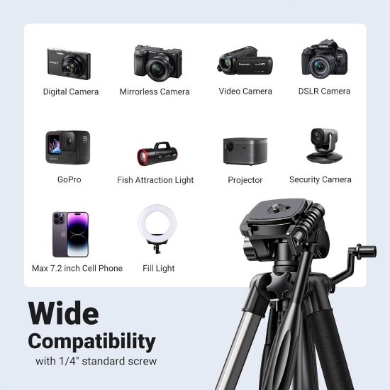 Stativ UGREEN LP661, tripod, 53,5-175cm, do 5kg