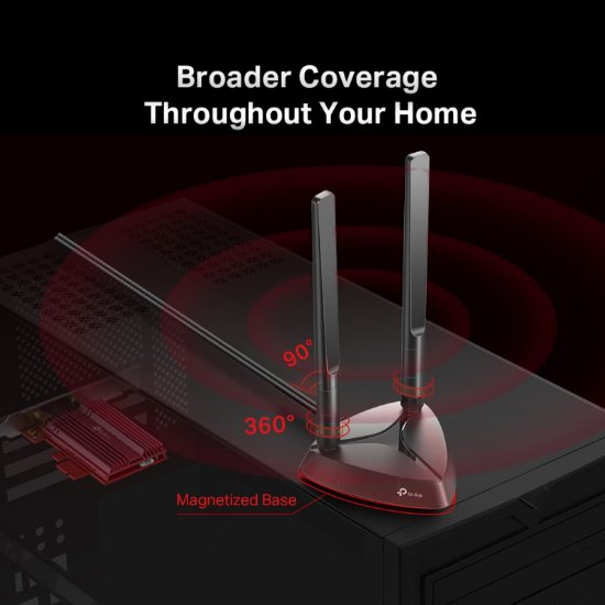 Mrežna kartica adapter TP-LINK AX3000 Archer TX3000E, bežični Dual-Band Wi-Fi 6 BT5.0 PCI-E adapter 574Mbps/2402Mbps (2.4GHz/5GHz), 802.11ax/ac/n/a/g/b, 2× 5dBi antene