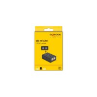 Razdjelnik DELOCK, USB-A switch, 4 uređaja na 2 PC-a, crni