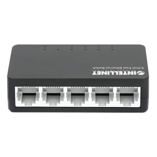 Switch INTELLINET 561723, 10/100 Mbps, 5-port, plastično kućište, kabel Cat5e 0,5m