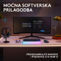 Tipkovnica LOGITECH Gaming G512 X 75, linear switch, RGB, mehanička, US Layout, USB, crna