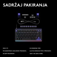 Tipkovnica LOGITECH Gaming G512 X 75, linear switch, RGB, mehanička, US Layout, USB, crna