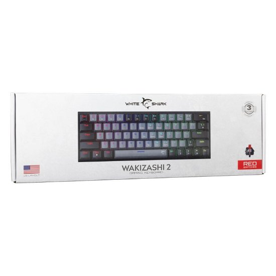 Tipkovnica WHITE SHARK GK-002711V2 Wakizashi-2, RGB, crveni switch, mehanička, US/HR, sivo-crna