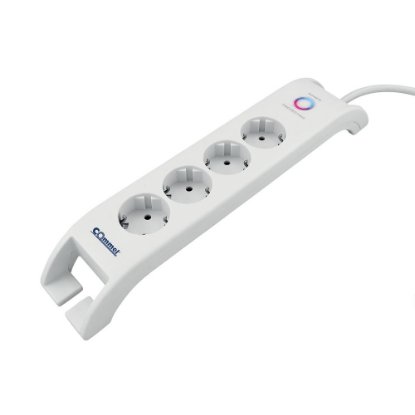 Prenaponska zaštita COMMEL, 4 utičnice, 2xUSB-A, 2m, bijela