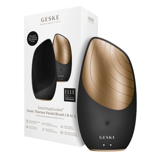 Uređaj za njegu lica GESKE Sonic Thermo Facial Brush, 6u1, sivi