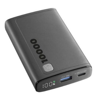 Mobilni USB punjač CELLULARLINE, Elite, 10000mAh, crni