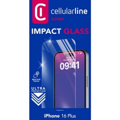 Zaštitno staklo CELLULARLINE, za iPhone 16 Plus