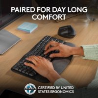 Tipkovnica + miš LOGITECH Wave Keys + Lift, ergonomska, bežična, crna