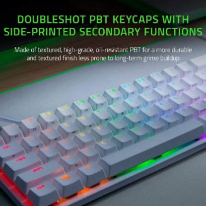 Tipkovnica RAZER Huntsman Mini Mercury Edition, Red Switch, UK Layout, USB, bijela
