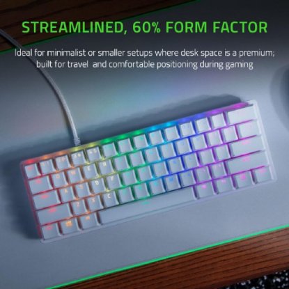 Tipkovnica RAZER Huntsman Mini Mercury Edition, Red Switch, UK Layout, USB, bijela